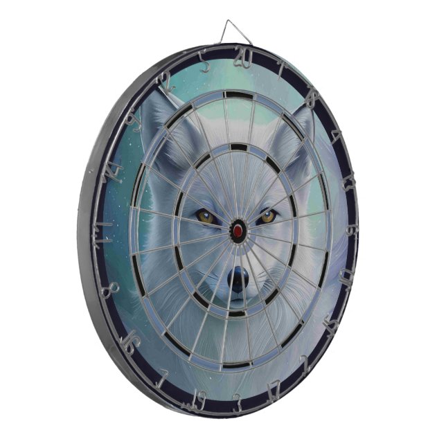 Fantastisk White Snö Fox Regulation Darttavla (Vänstra Framsidan)