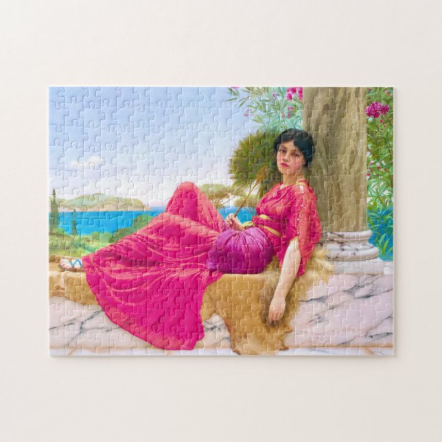 Fantastisk Woman in Fuchsia av John William Godwar Pussel (Horisontell)