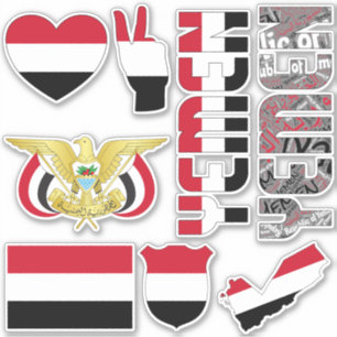 Fantastisk Yemen Shapes National Symbols Klistermärken