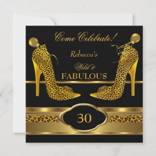Fantastiska 30 Vilda Leopard Guld Gepard Höga Klac Inbjudningar
