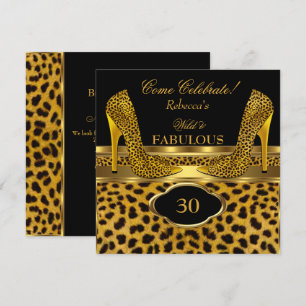 Fantastiska 30 Wild Leopard Guld Cheetah Höga Klac Inbjudningar