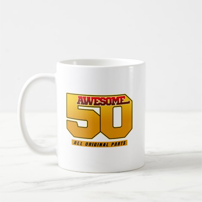 Fantastiska 50 år födelsedagsjubileum kaffemugg (Vänster)