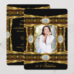 Fantastiska 50 Elegant Diamant Ädelsten Guld Svart Inbjudningar