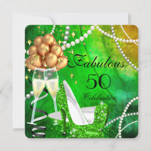 Fantastiska 50 Gröna Höga Klackar Guld Champagne F Inbjudningar