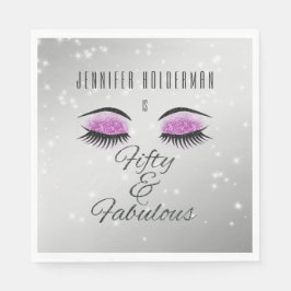 Fantastiska 50 Svarta Hetrosa Glamorösa Ögon Lunch Pappersservett