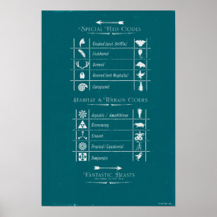 FANTASTISKA BEASTER OCH VAR DE SKA HITTAS™Koddiagr Poster