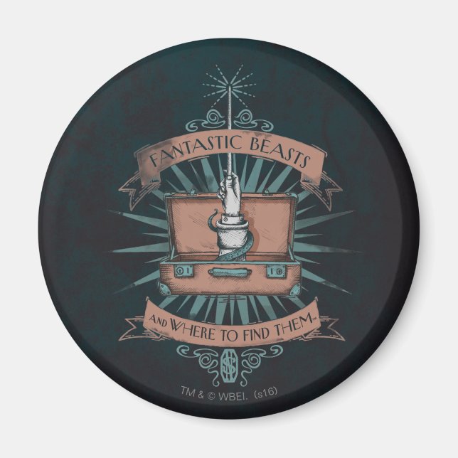 FANTASTISKA BEASTER OCH VAR DE SKA HITTAS™-portföl Magnet (Framsidan)