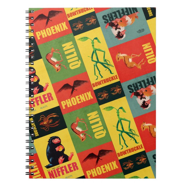 Fantastiska Beaster Vintage Mönster Anteckningsbok (Framsidan)