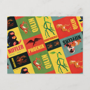 Fantastiska Beaster Vintage Mönster Vykort