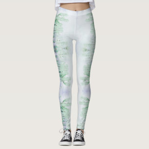 Fantastiska blekgröna kaktusmönstrade leggingar leggings