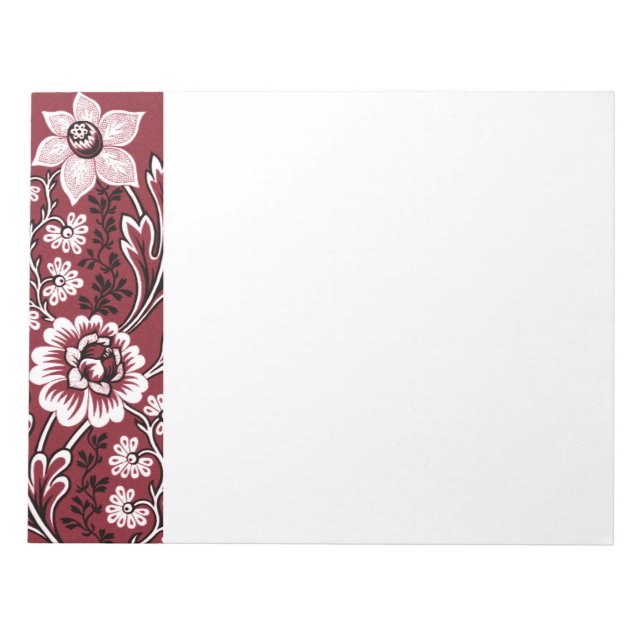 Fantastiska blommor (Maroon) finkonst Anteckningsblock (Framsida)