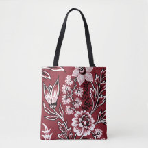 Fantastiska blommor (Maroon) finkonst
