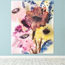 Fantastiska blommor Original akvarell