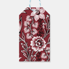 Fantastiska blommor (röda) finkonst presentetikett
