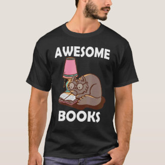 Fantastiska böcker lärare läsning litteratur katt t shirt
