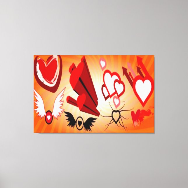 FANTASTISKA CANVAS ART - HEARTS - KÄRLEK - WALL AR (Framsida)