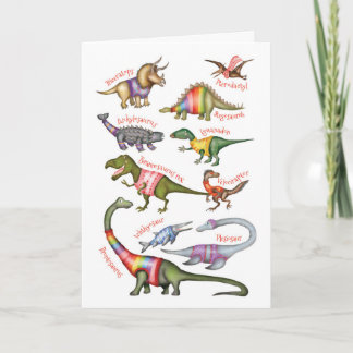 Fantastiska dinosaurier tom hälsningskort kort