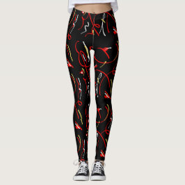 Fantastiska Eldflammor Abstrakt Tryck Leggings