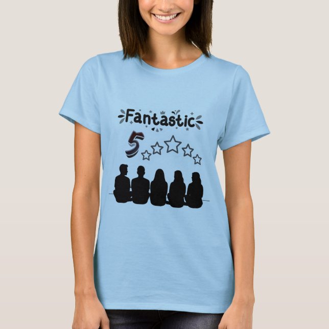 Fantastiska fem familjevänner t shirt (Framsida)