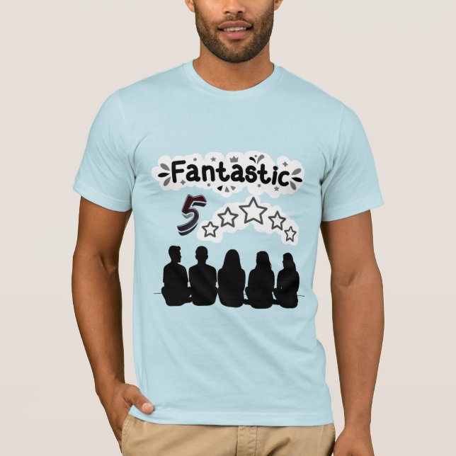 Fantastiska fem familjevänner t shirt (Framsida)