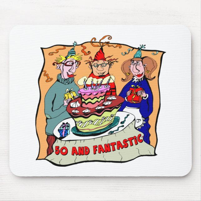 Fantastiska femtio 50th födelsedaggåvor musmatta (Framsidan)