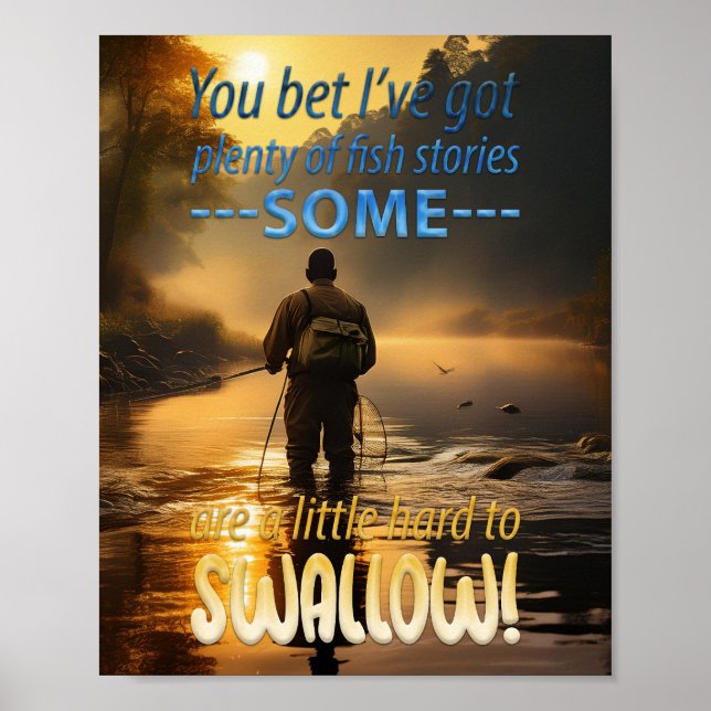 Fantastiska fiskhistorier - Fiske i en bergsbäck Poster (Framsidan)