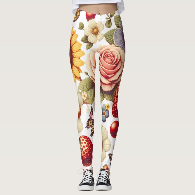 Fantastiska frukter och doftande blommor  leggings (Framsida)