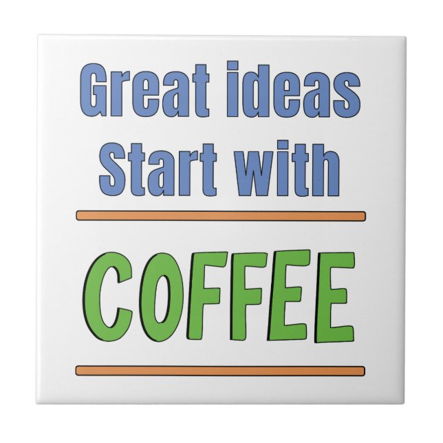 Fantastiska idéer börjar med kaffeträja kakelplatta (Framsidan)