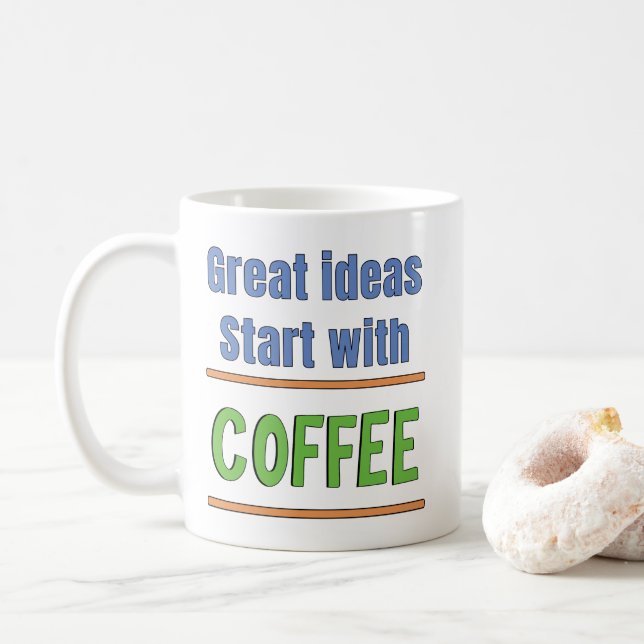 Fantastiska idéer börjar med kaffeträningsoverall kaffemugg (Med munk)