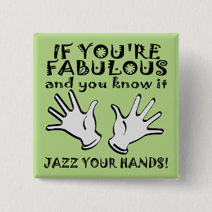 Fantastiska Jazzhänder Rolig knapp Märke Pin