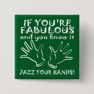 Fantastiska Jazzhänder Rolig Knapp Märke Pin