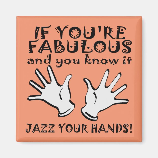 Fantastiska Jazzhänder Rolig Kylskåpsmagnet (Framsidan)