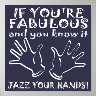 Fantastiska Jazzhänder Roligt Affisch Skylt