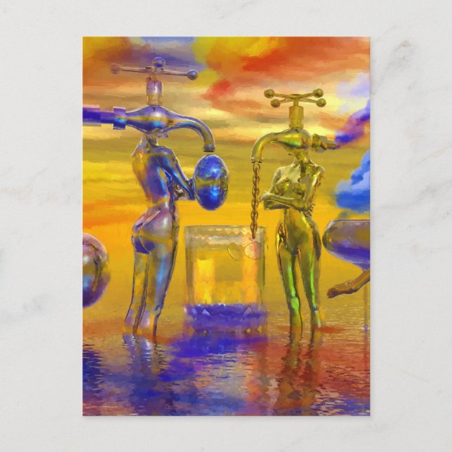 fantastiska konstmålningar, fantasi-målning vykort (Framsida)