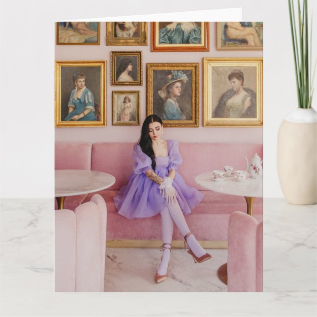 Fantastiska kvinnor med målningar, vikbara gratula kort (Framsida)
