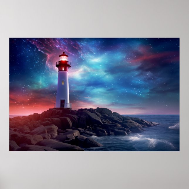 Fantastiska landskapsbilder i världens fyr- och na poster (Framsidan)