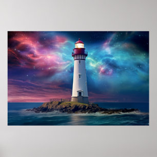 Fantastiska landskapsbilder i världens fyr- och na poster