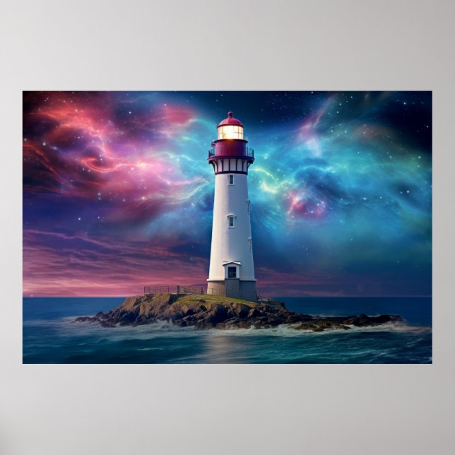 Fantastiska landskapsbilder i världens fyr- och na poster (Framsidan)
