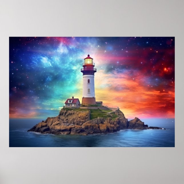 Fantastiska landskapsbilder i världens fyr- och na poster (Framsidan)