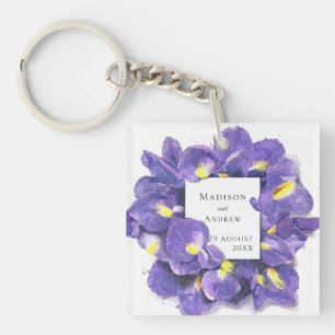 Fantastiska lila Iris Vattenfärg Blommig Tacksamhe