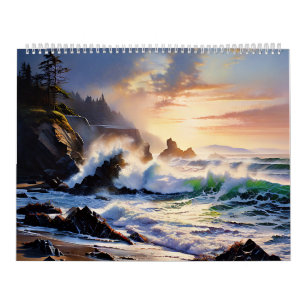 Fantastiska målade kustbilder kalender