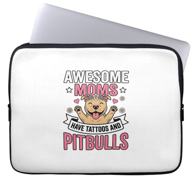 Fantastiska mammor har tatueringar och pitbulls vi laptop fodral (Framsidan)