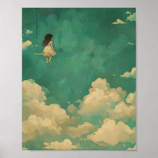 fantastiska moln i himmel drömmarkonst poster
