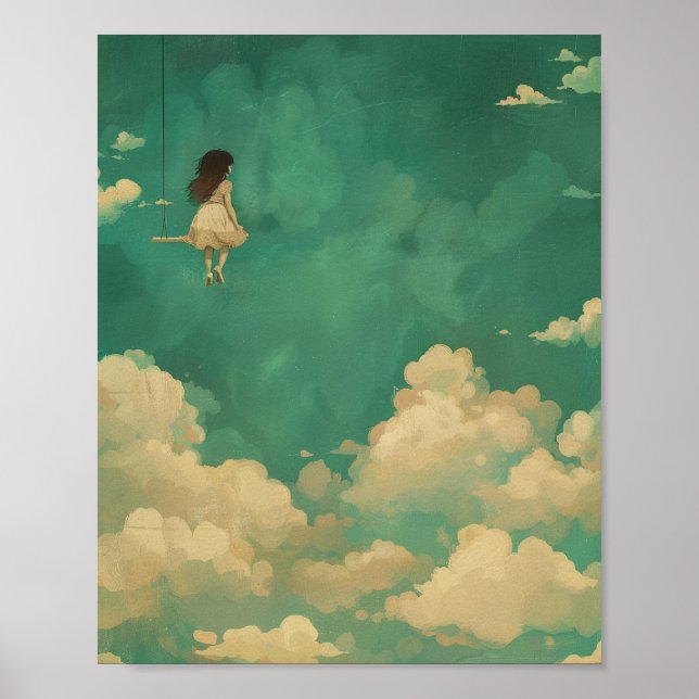 fantastiska moln i himmel drömmarkonst poster (Framsidan)