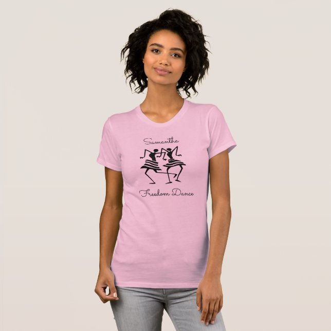 Fantastiska och glada silhuett dansare  t shirt (Hel framsida)