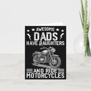 Fantastiska Pappor Har Döttrar Och Kör Motorcyklar Kort