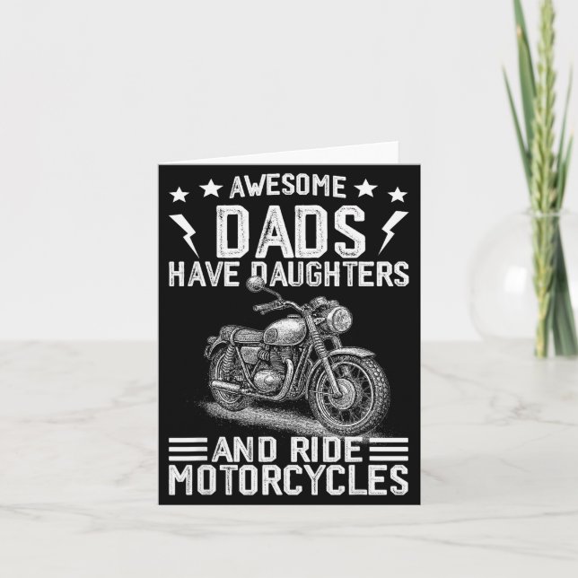 Fantastiska Pappor Har Döttrar Och Kör Motorcyklar Kort (Framsida)
