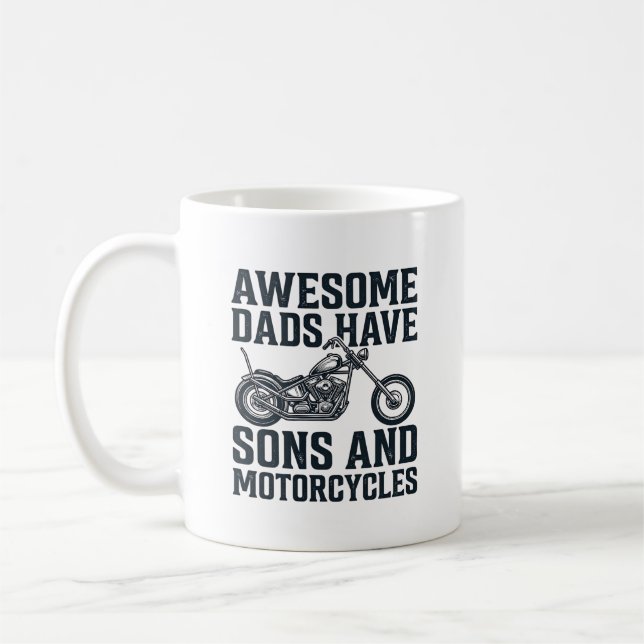 Fantastiska Pappor Har Söner och Motorcyklar Desig Kaffemugg (Vänster)