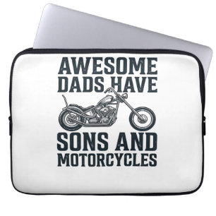 Fantastiska Pappor Har Söner och Motorcyklar Desig Laptop Fodral