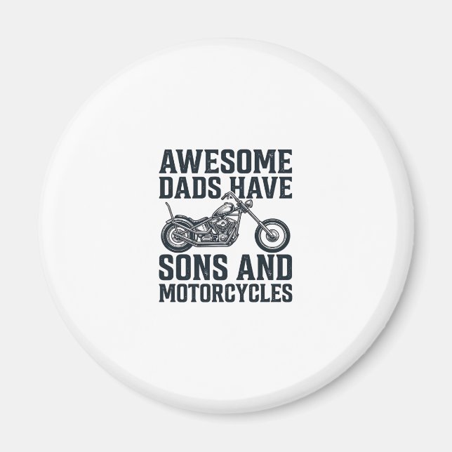 Fantastiska pappor har söner och motorcyklar Desig Magnet (Framsidan)